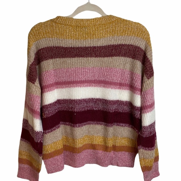 NEW Sanctuary Stripe Crewneck Wool and Mohair Blend Relaxed Fit Sweater NWT - Picture 3 of 9